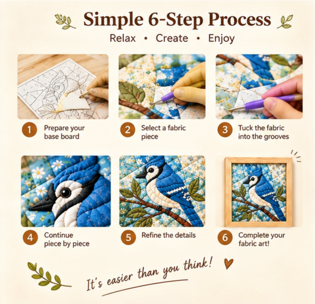 DIY No-Sew Fabric Art Kit – Textured Fabric Craft