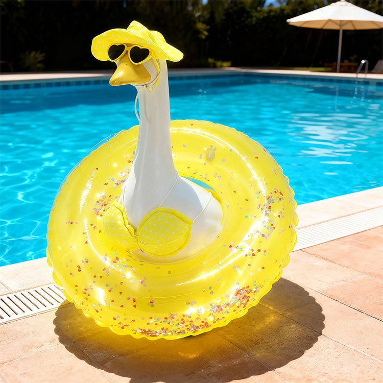 Hawaiian Style Goose Decorative Set with Accessories for Patio Decor