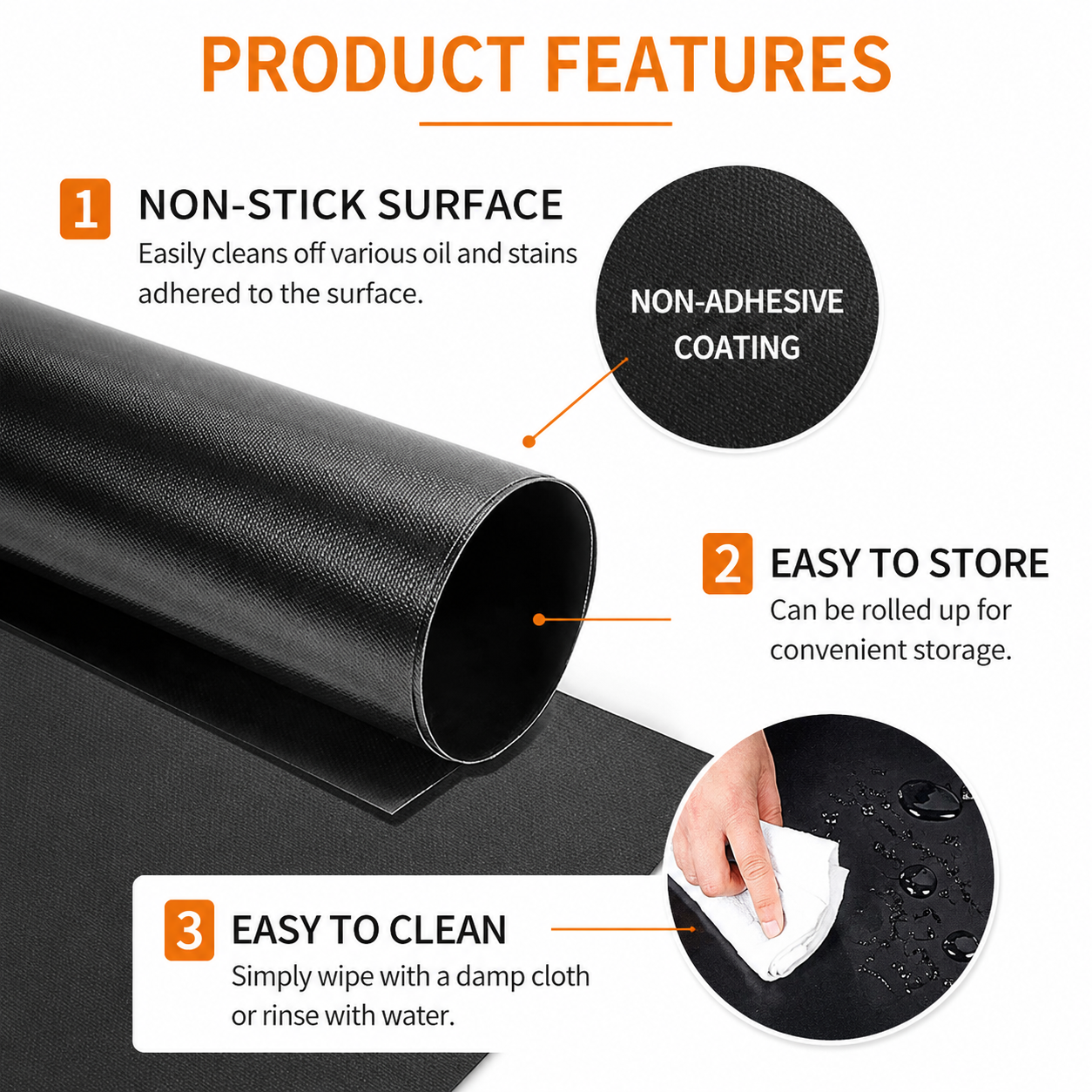 PTFE Non-Stick Grill Mat 10 Pack, Reusable BBQ Grill Mats for Gas & Charcoal Grills