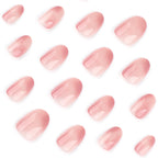Sheer Pink Ombré Short Oval Press-On Nails – 24-Piece Nail Kit with Glue