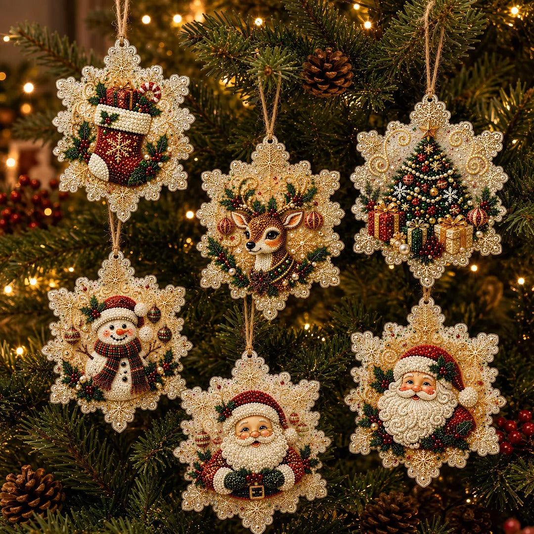 6-Piece Christmas Diamond Painting Ornament Kit