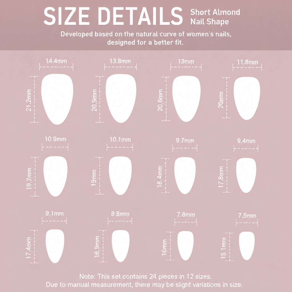 24-Piece Gold French Tip Short Almond Press-On Nails with Glue