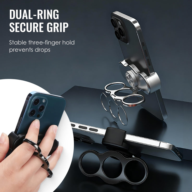 360° Rotating Magnetic Phone Ring Holder with Foldable Grip