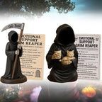Grim Reaper Cat Figurine - Gothic Resin Desk Decor & Cat Lover Gift