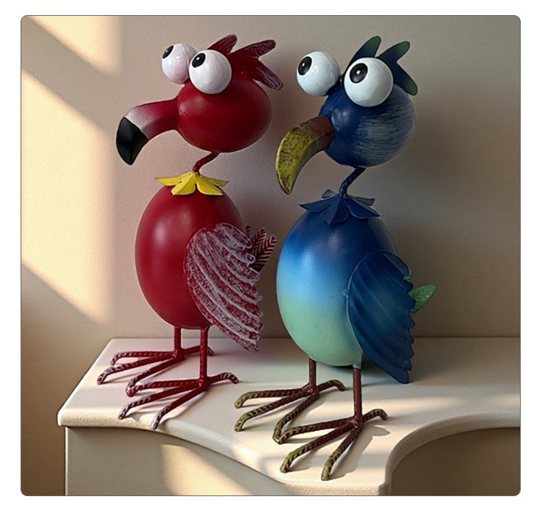 Metal Flamingo Garden Statue Outdoor Patio Yard Decor