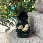 Grim Reaper Cat Figurine - Gothic Resin Desk Decor & Cat Lover Gift