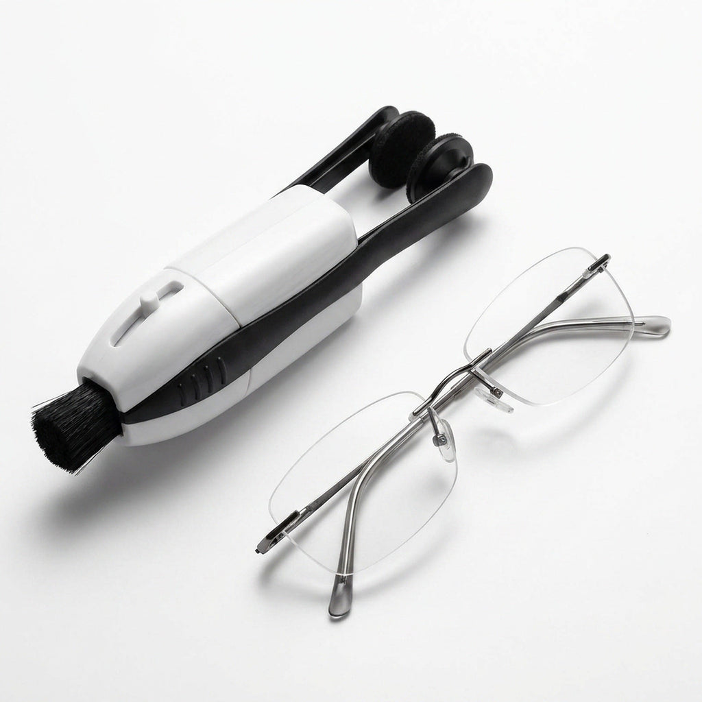 Portable Eyeglass Lens Cleaner with Dry Carbon Pads
