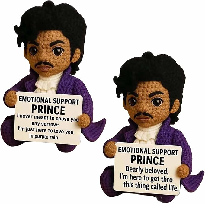 2-Piece Handmade Purple Crochet Doll Set for Desk & Shelf Decor