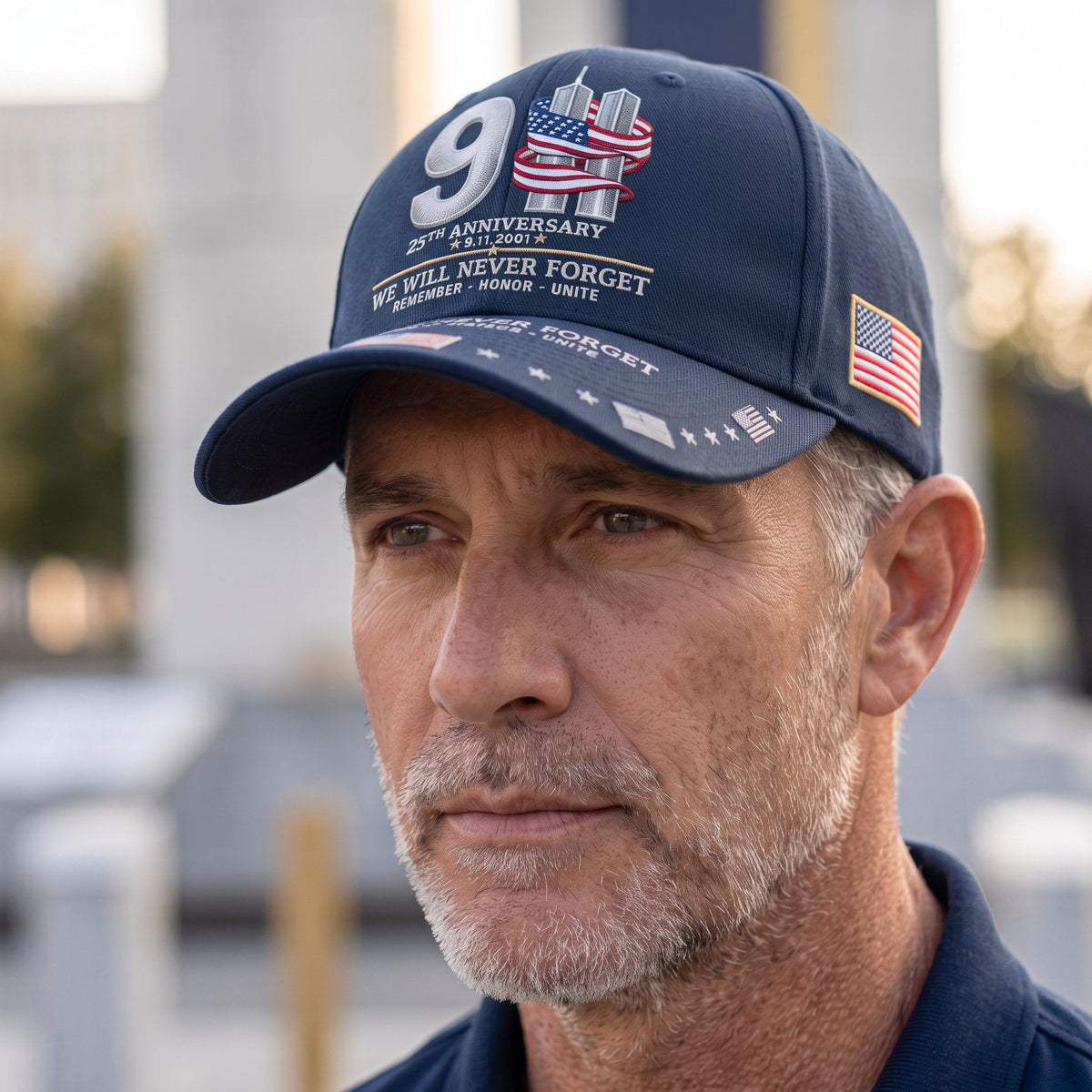 9/11 25th Anniversary We Will Never Forget Memorial Baseball Cap