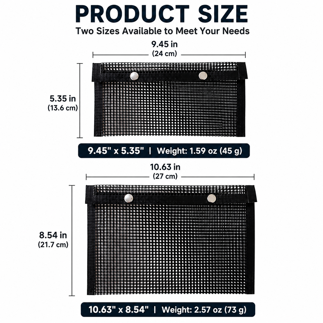 Non-Stick BBQ Grill Mesh Bags, 3-Pack for Vegetables, Seafood & Meat