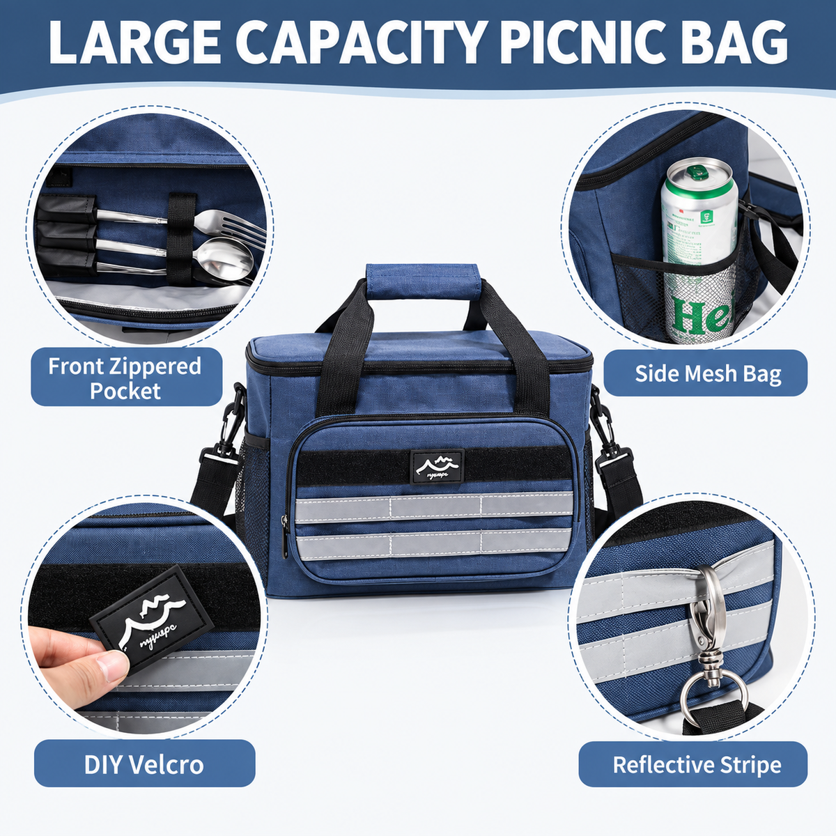 4-Layer Insulated Cooler Bag for Picnics, Camping & Travel