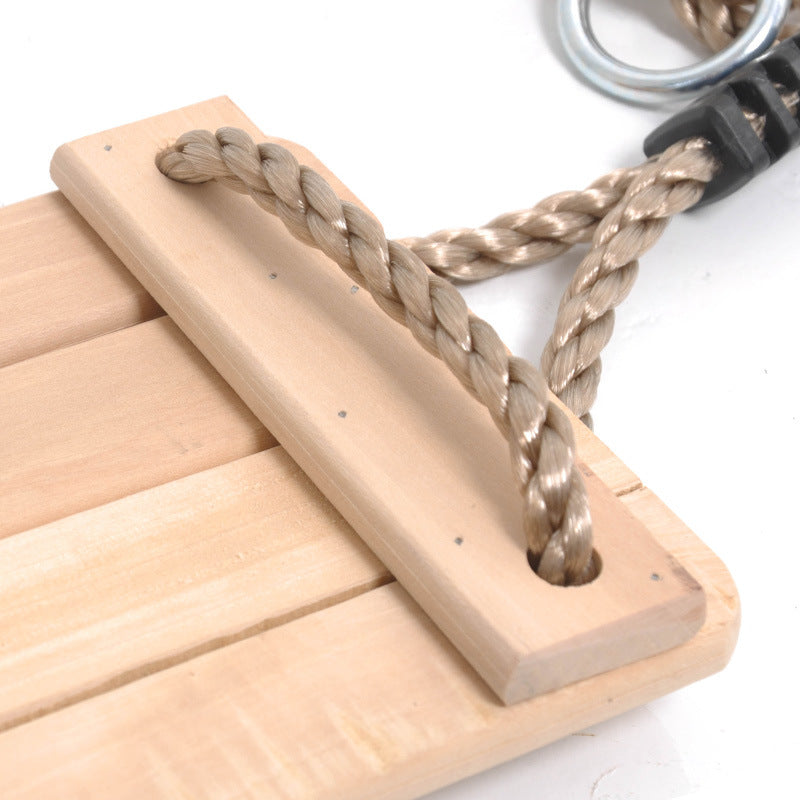 Wooden Swing Seat with Adjustable Rope, Outdoor Tree Swing Kit for Backyard