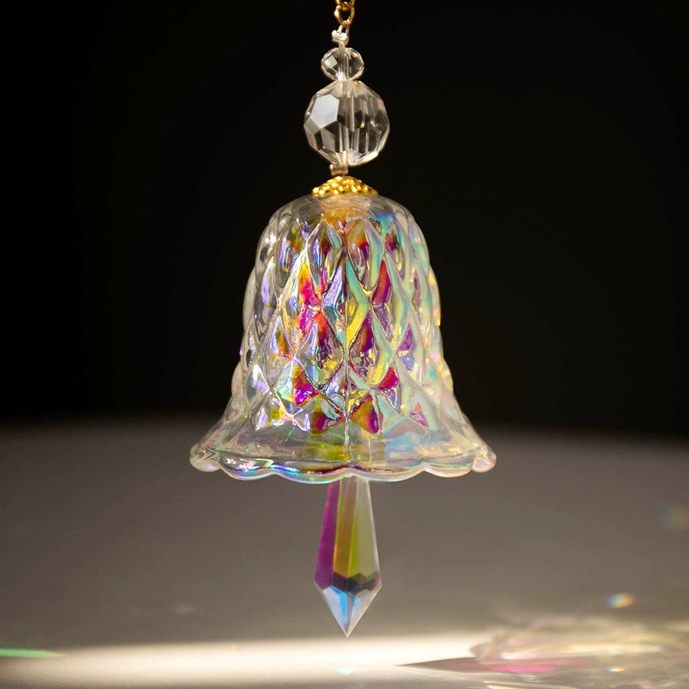 2-Piece Rainbow Glass Bell Suncatcher – Hanging Window Decor