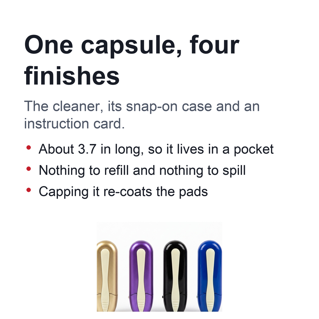 Portable Eyeglass Lens Cleaner with Dry Carbon Pads