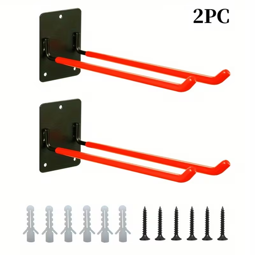 2 Pack Heavy Duty Garage Storage Hooks for Bikes & Garden Tools