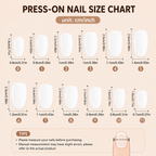24-Piece French Gold Starburst Short Almond Press-On Nails