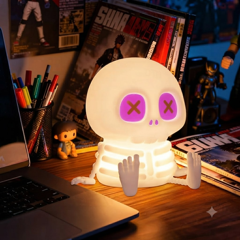 Halloween Decorative Light, Skeleton LED Night Lamp with Tap Control