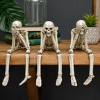 Halloween Skeleton Decor Resin Figurine Shelf Sitter for Tabletop Display