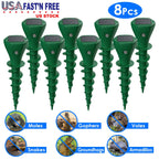 8-Pack Solar Mole Repellent Stakes – Waterproof Vibration