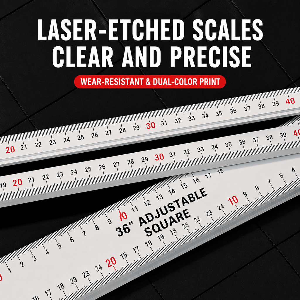 Adjustable Woodworking Measuring Tool, Angle Finder & Marking Ruler