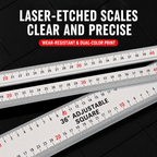 Adjustable Woodworking Measuring Tool, Angle Finder & Marking Ruler