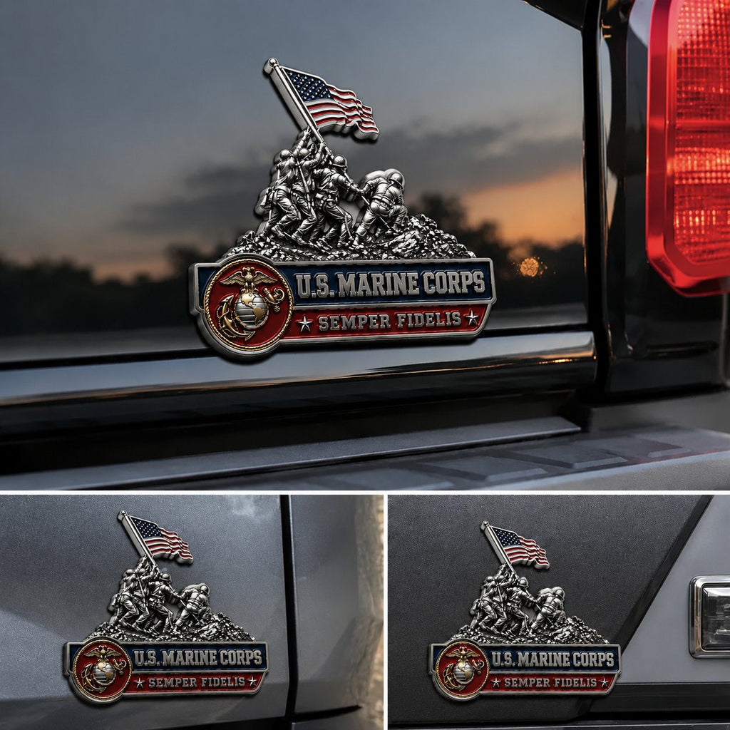 U.S. Marine Corps Semper Fidelis Car Emblem Metal Badge