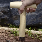 Stainless Steel Hand Dibber with Wood Handle for Seeds & Bulbs