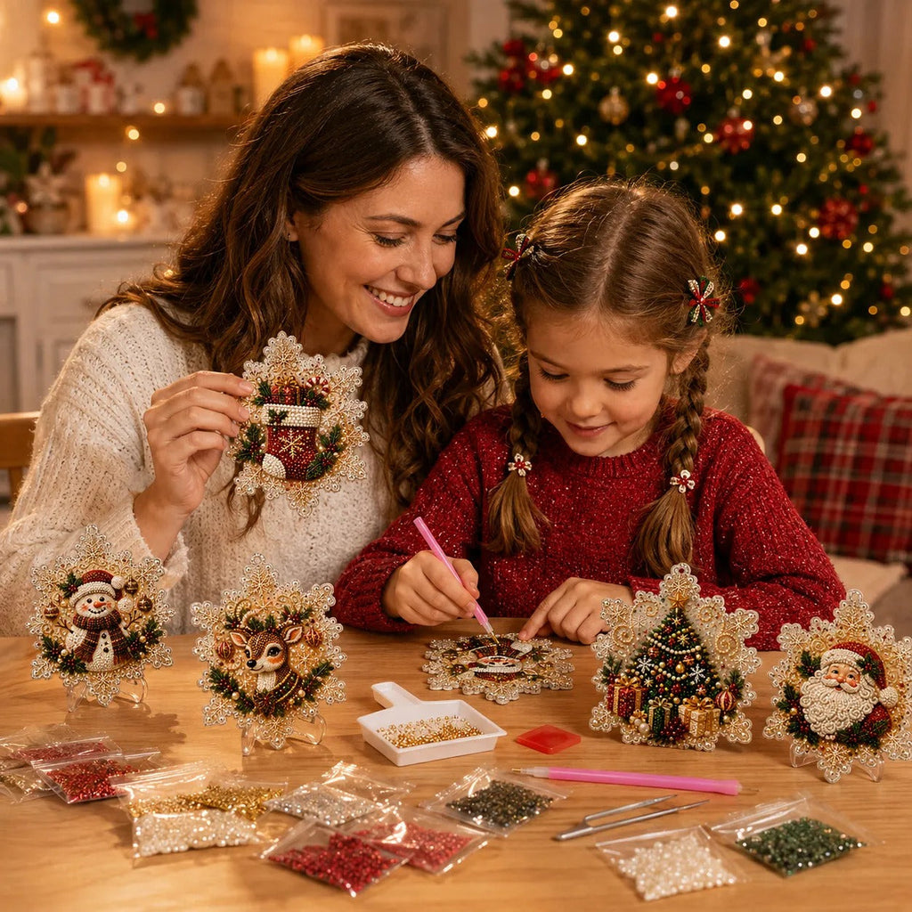 6-Piece Christmas Diamond Painting Ornament Kit
