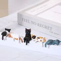 5-Piece Hand-Painted Mini Cat Figurines – Cute Desk Decor