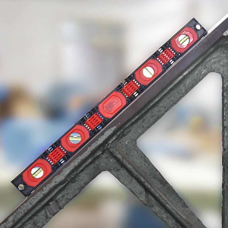 Foldable Magnetic Level Tool with Multi-Angle Bubble Vials, 5 Section Folding Level