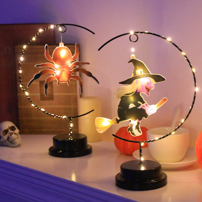 Halloween LED Night Light, Witch Spider Bat Decorative Light
