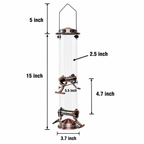 Stainless Steel Tube Bird Feeder for Wild Birds, Squirrel-Resistant