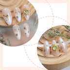 Celestial Almond Press On Nails – Gold Sun & Star French Design