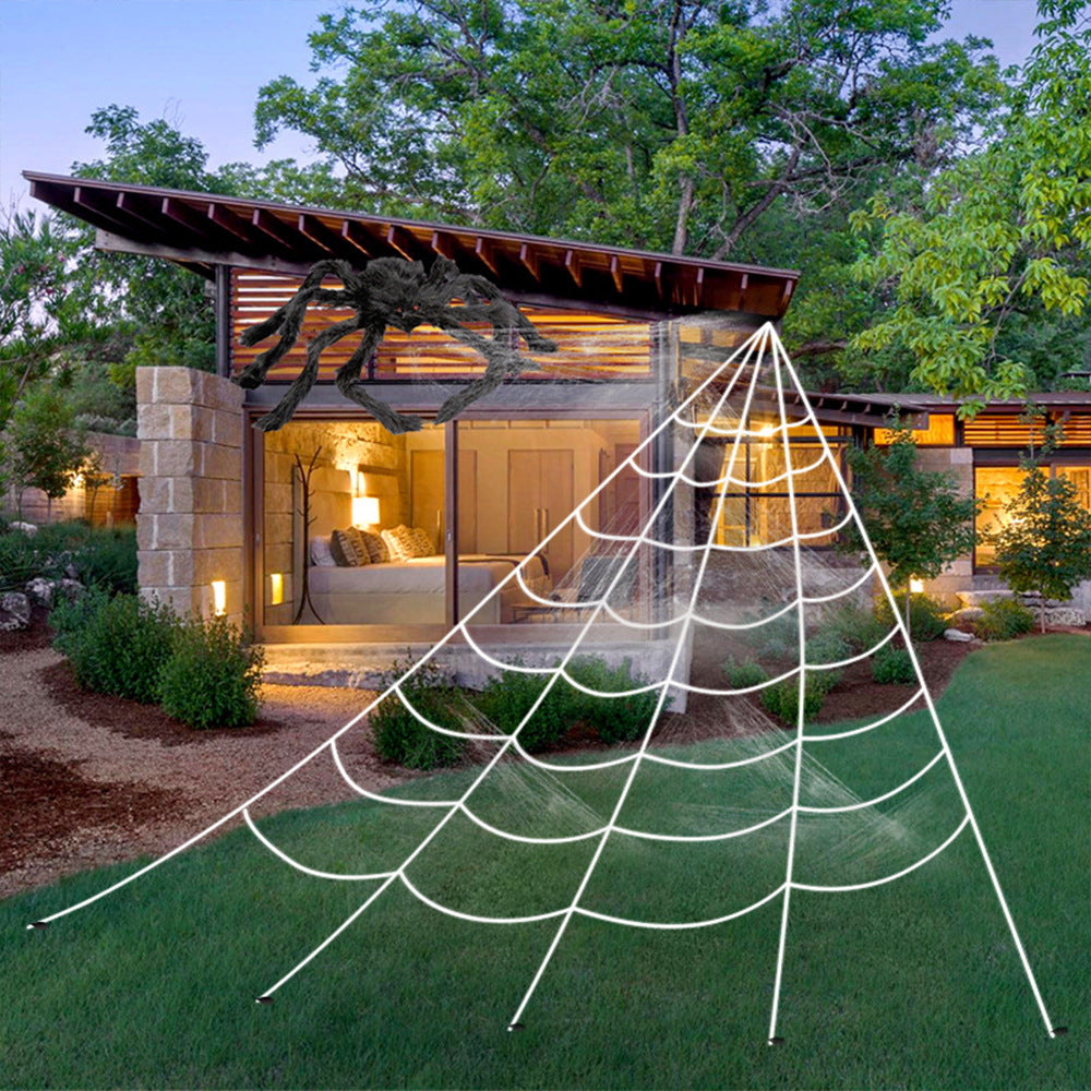 Halloween Fake Spider Web Decorations with Giant Spider