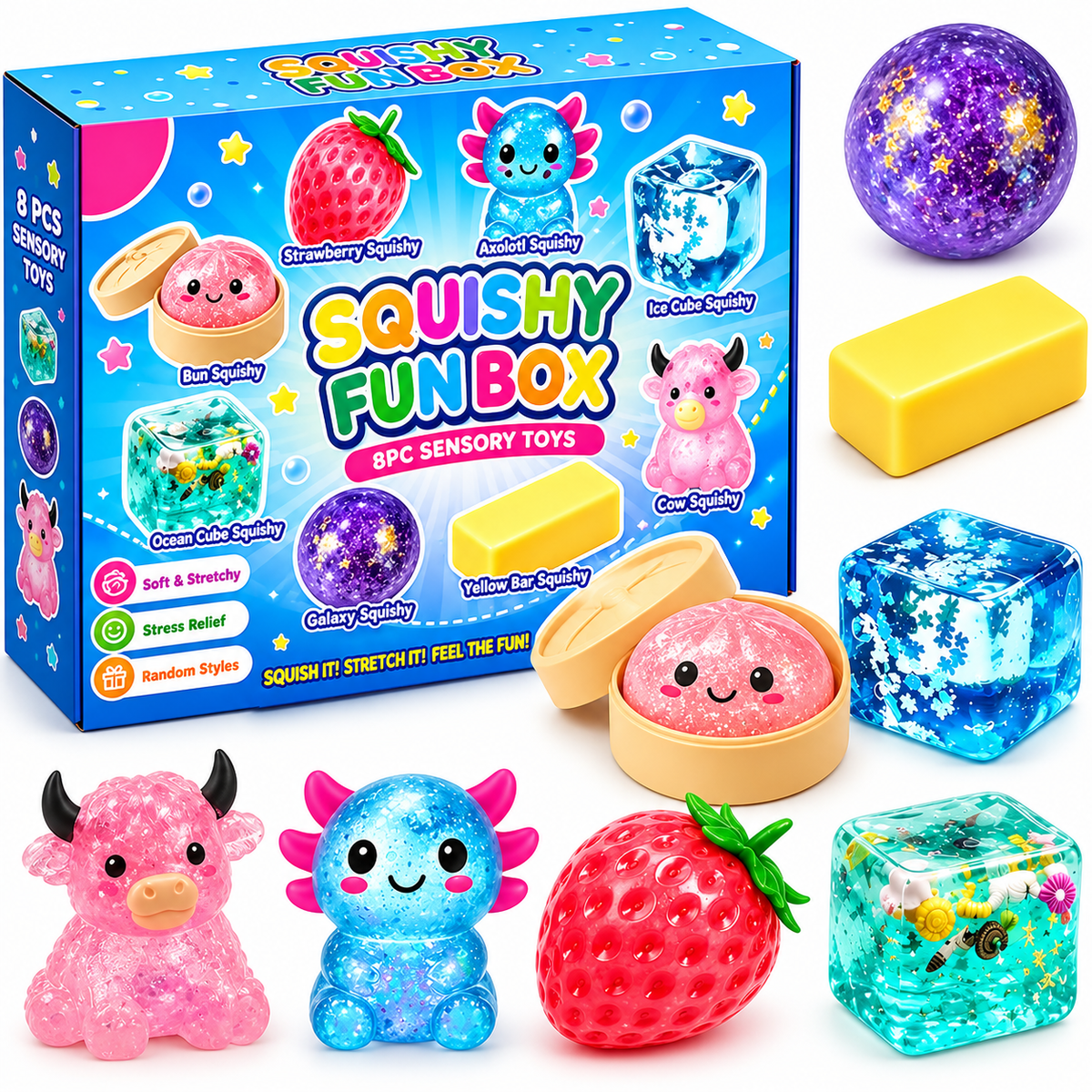 8-Piece Sensory Squishy Toy Set