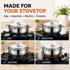 304 Stainless Steel Deep Fryer Pot with Thermometer & Drain Rack