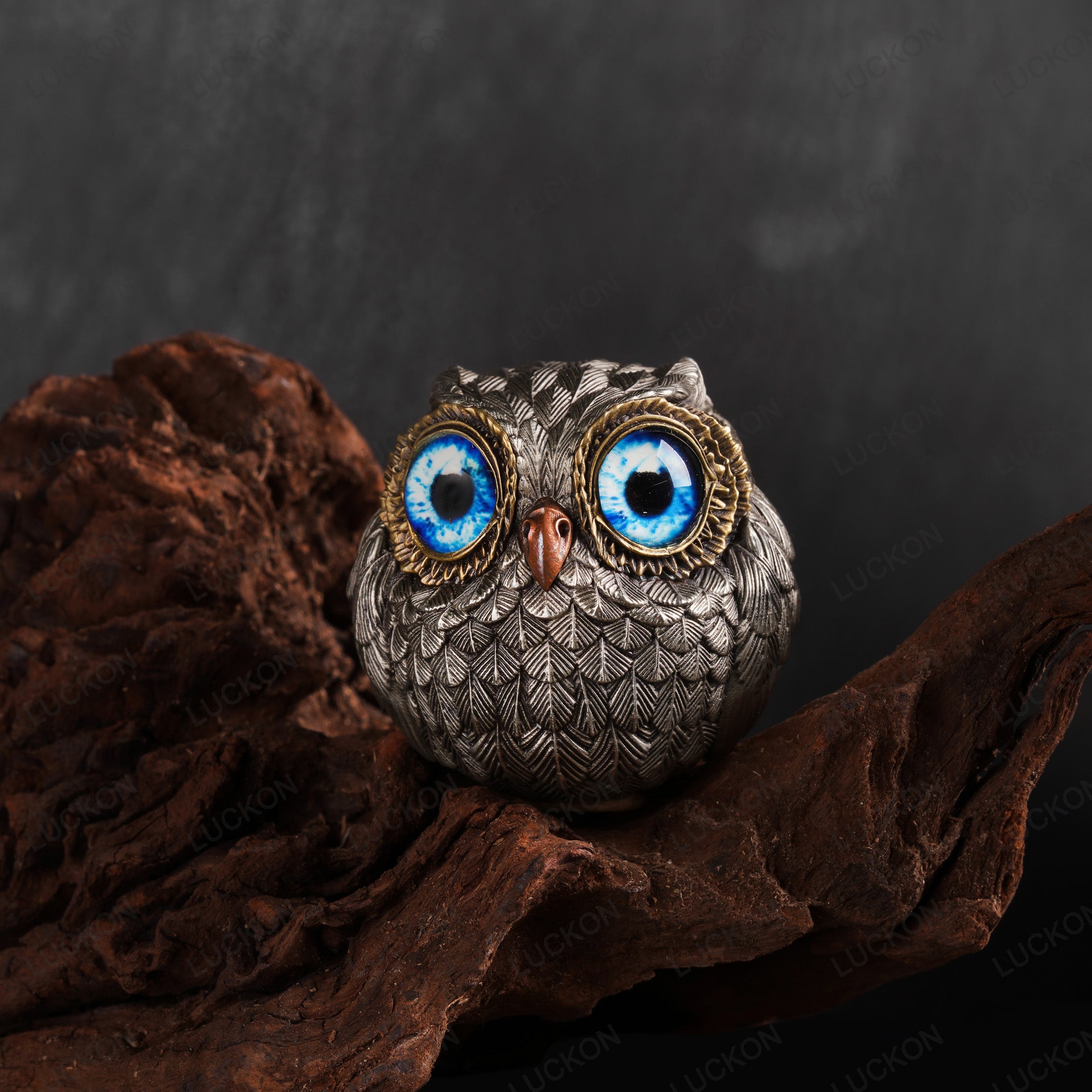 Bronze Owl Figurine for Shelf Desk Home Decor