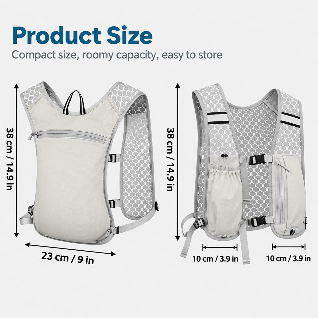 Lightweight Running Hydration Vest with Phone Pocket