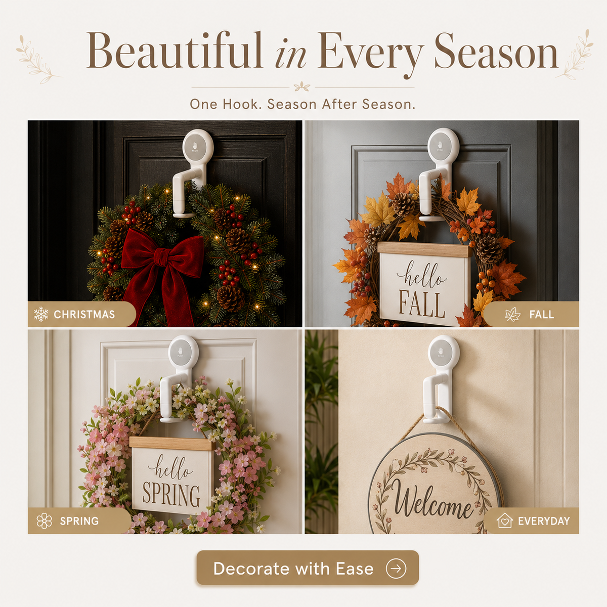Christmas Spring-Lock Décor Hook
