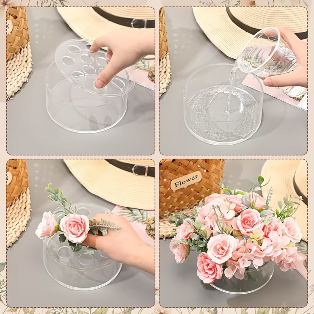 Flower Arranging Grid Acrylic Vase Flower Holder Tool