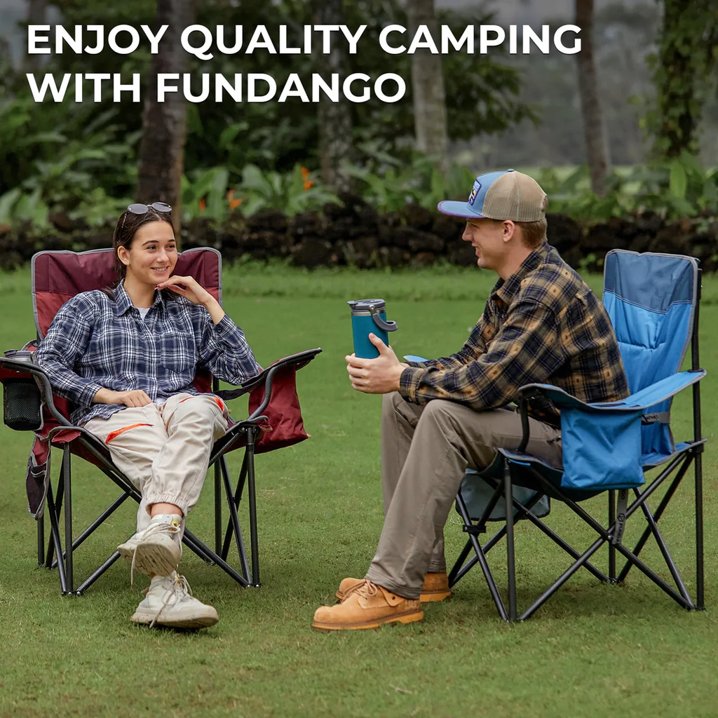Oversized Outdoor Camping Chair – Heavy Duty 550lb Capacity with Lumbar Support