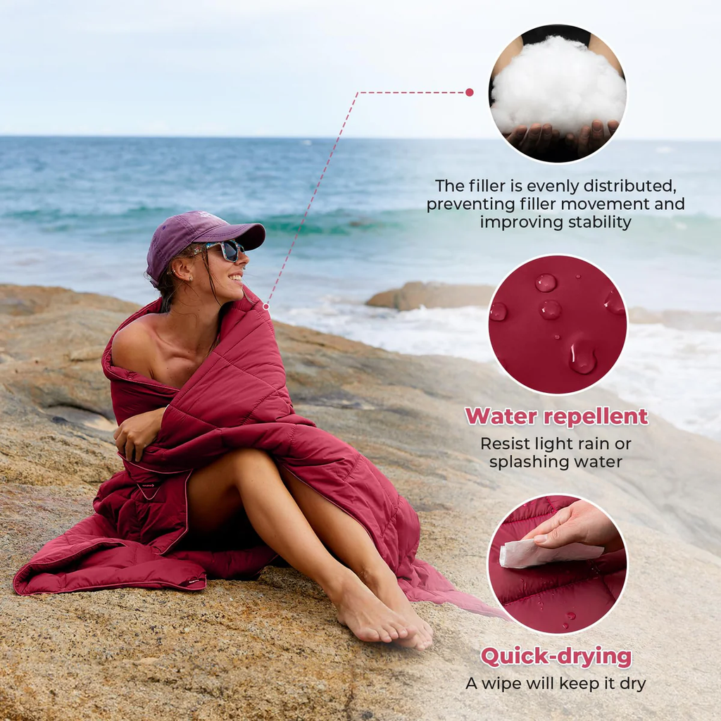 3-in-1 Multi-Functional Camping Blanket – Lightweight Portable Outdoor Blanket