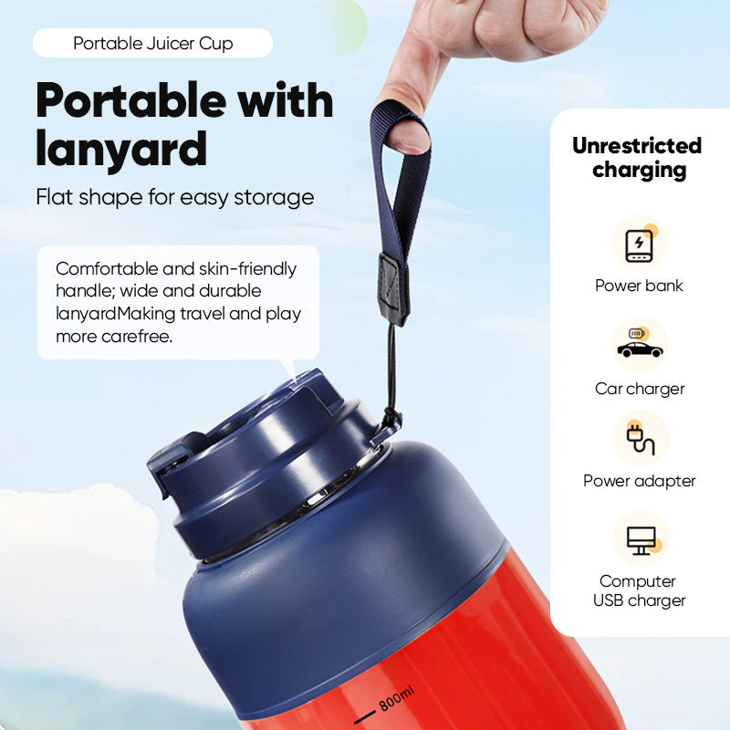 Portable Cordless Blender Bottle – Rechargeable 2-in-1 Blend & Go Cup