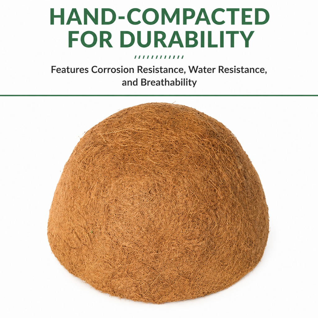Half Round Wall Planter with Coconut Fiber Liner for Outdoor Garden