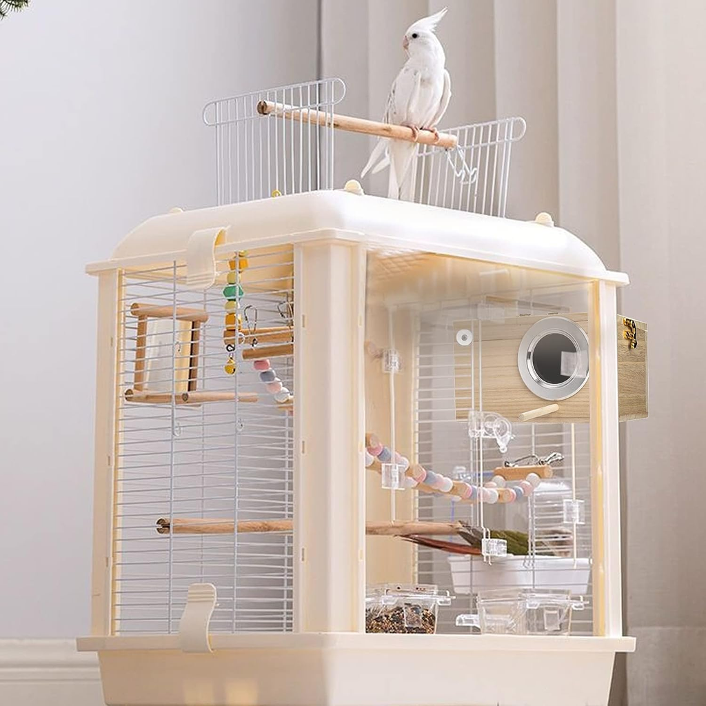 Wooden Bird Nesting Box for Parakeets, Budgies & Cockatiels
