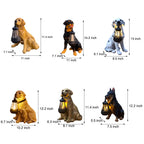 Resin Dog Statue with Solar Lantern, Outdoor Garden Decor Light