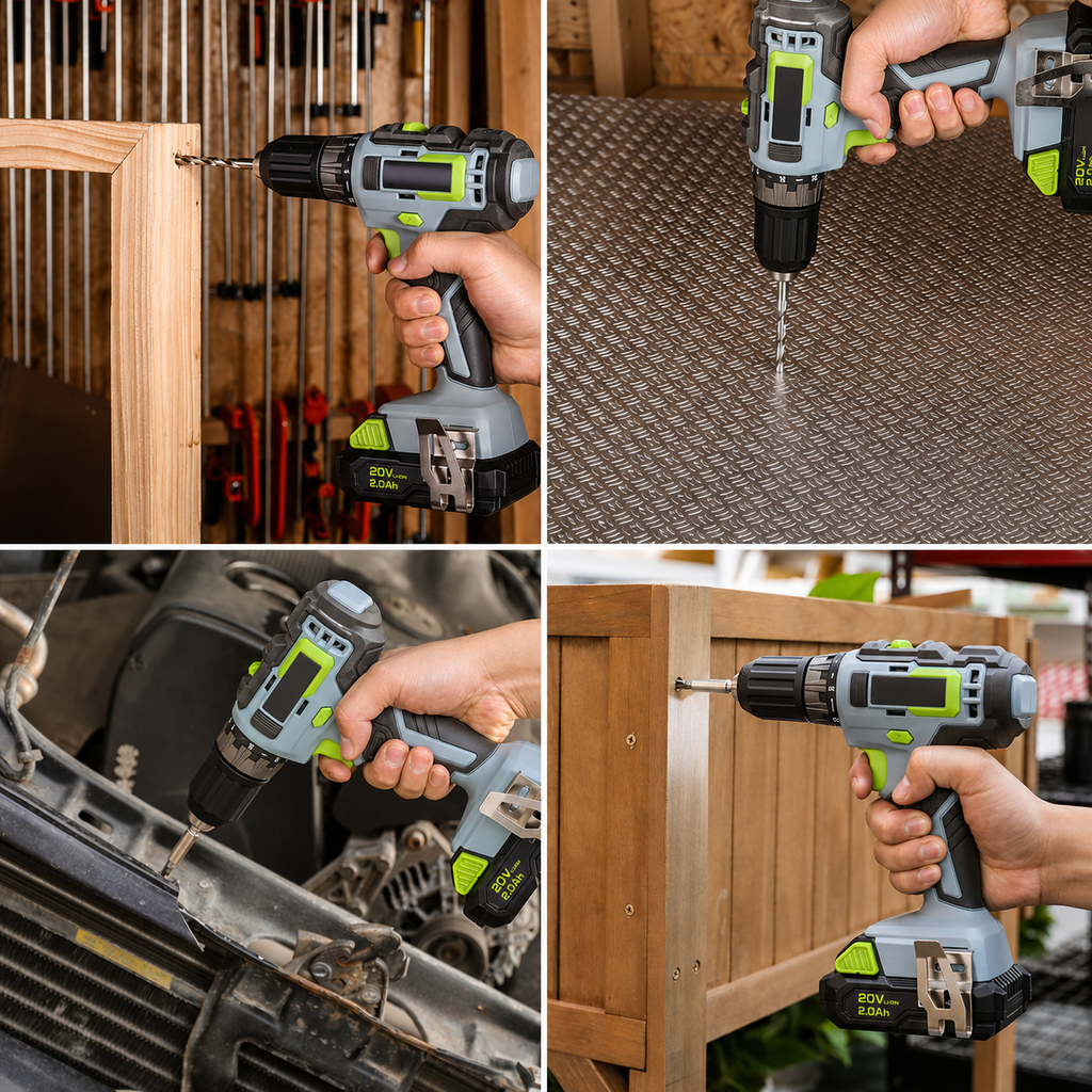 157 Pcs Household Tool Kit with 20V Cordless Lithium-ion Drill Driver