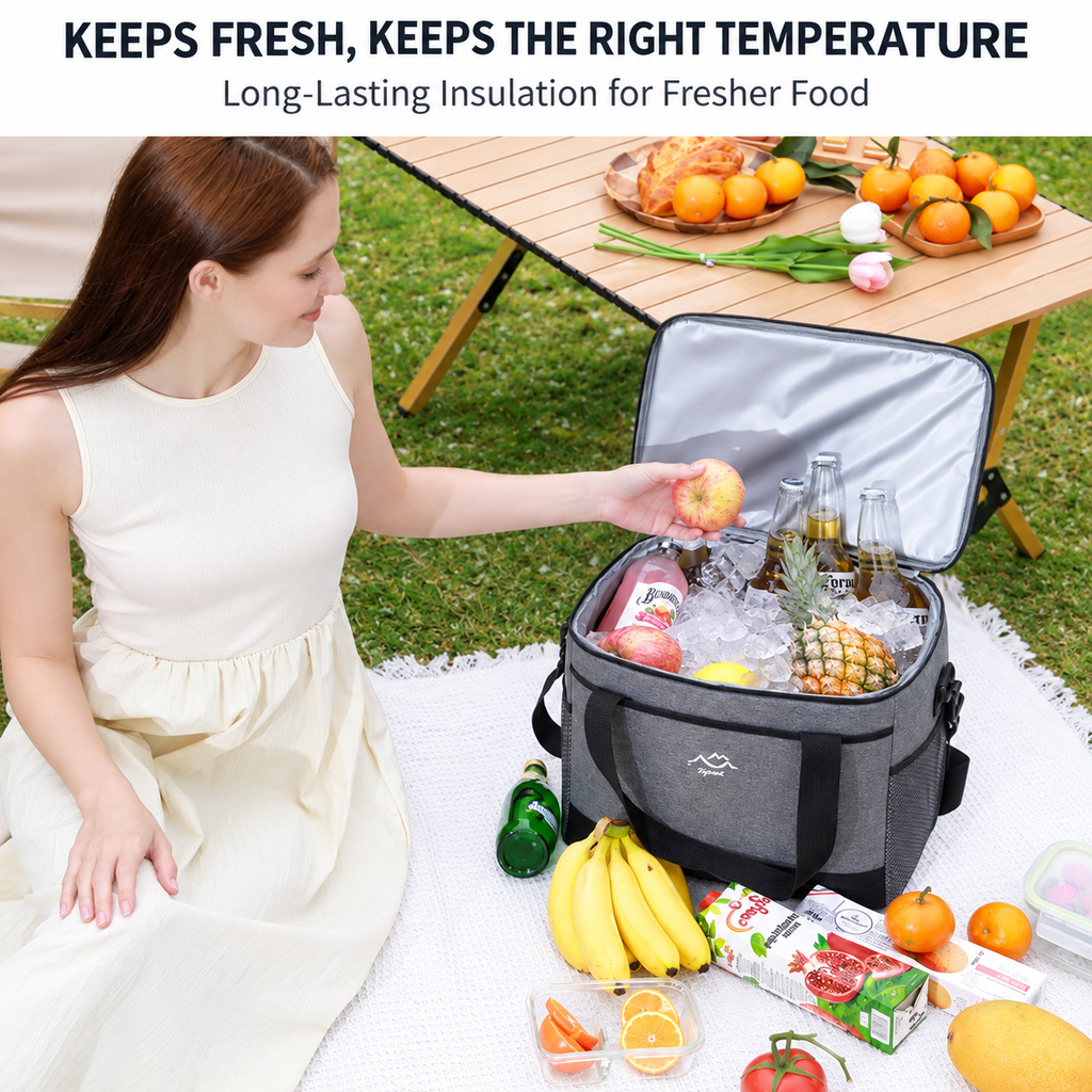 Insulated Picnic Cooler Bag for Camping, Travel & Outdoor Use