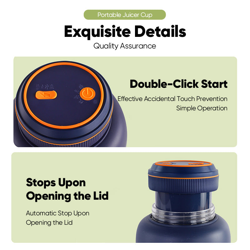Portable Cordless Blender Bottle – Rechargeable 2-in-1 Blend & Go Cup