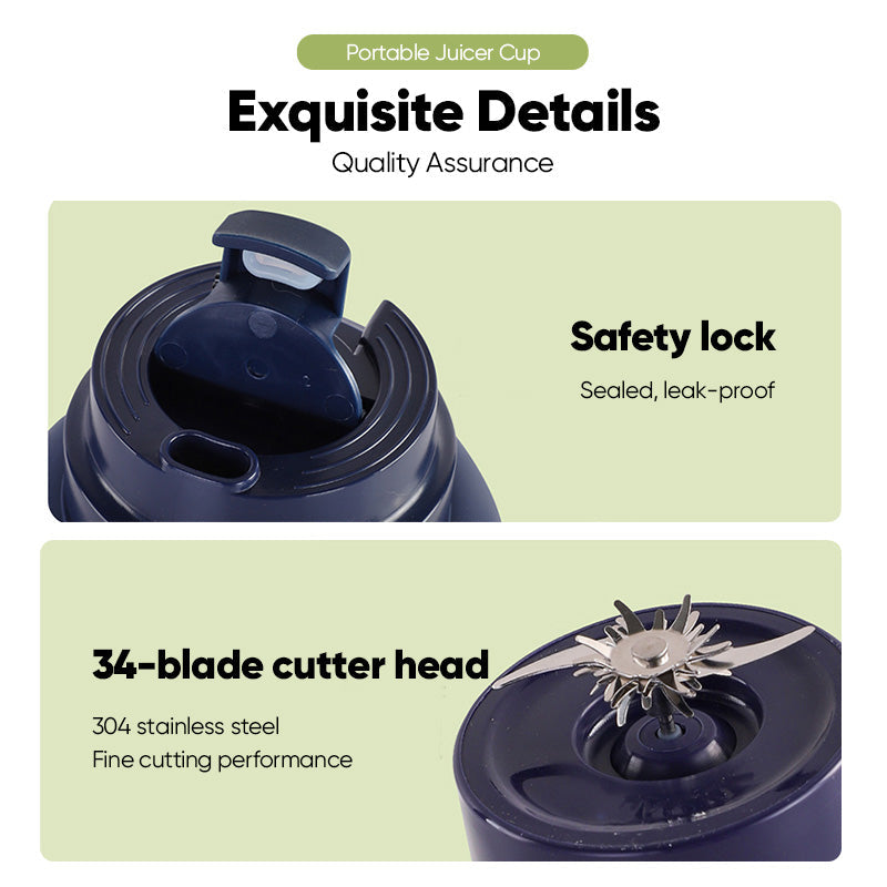 Portable Cordless Blender Bottle – Rechargeable 2-in-1 Blend & Go Cup